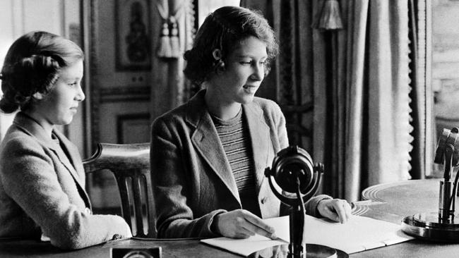 Princess Elizabeth and Princess Margaret made a radio broadcast in 1940 as part of a series called Children in Wartime. Picture: AFP.