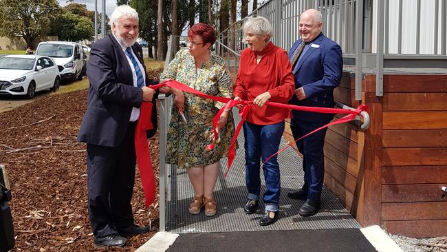 Supported Affordable Accommodation Trust chair Bob Gordon, Labor Senator Anne Urquhart, Liberal Montgomery MLC Leonie Hiscutt and Family Based Care CEO Doug Doherty. Picture: Supplied.