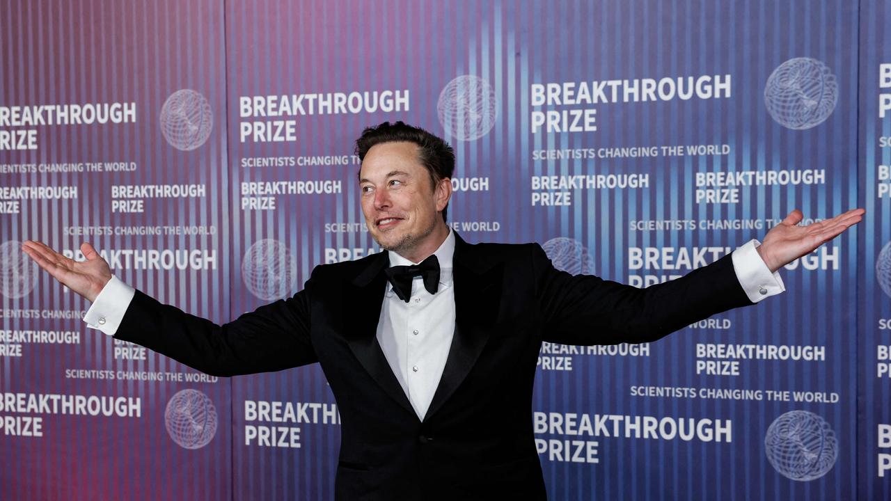 South African businessman Elon Musk arrives at the Tenth Breakthrough Prize Ceremony at the Academy Museum of Motion Pictures in Los Angeles, California. Picture: Etienne Laurent/AFP