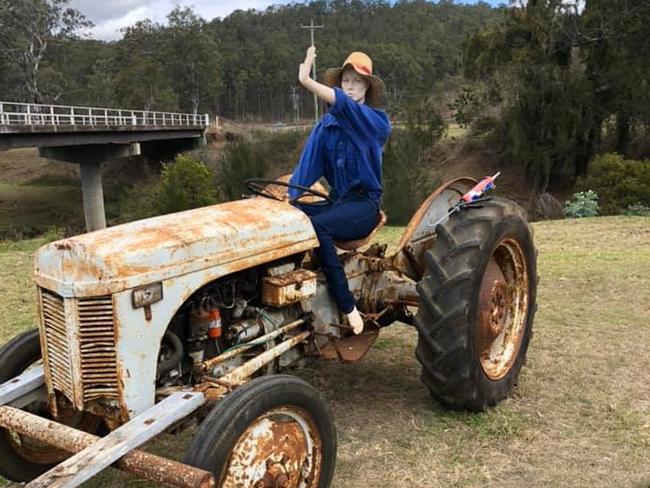 SOCIAL MEDIA IMAGE DISCUSS USE WITH YOUR EDITOR - The mannequin on a tractor has been stolen fron Andrew McSweeney's farm near Mummulgum.