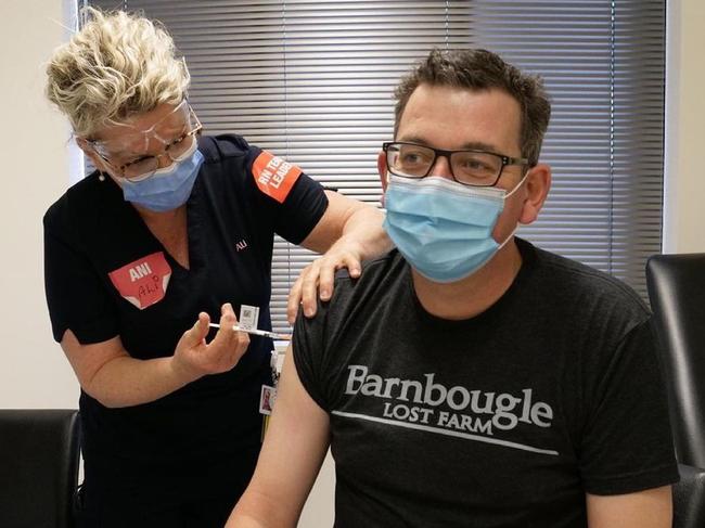 Victorian Premier Daniel Andrews receives his second Covid-19 vaccine. Picture: Instagram,