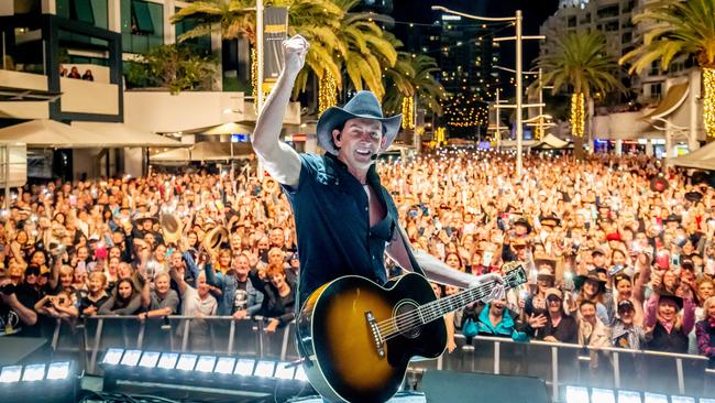 Lee Kerneghan playing at the Groundwater Country Festival in Broadbeach earlier this year.