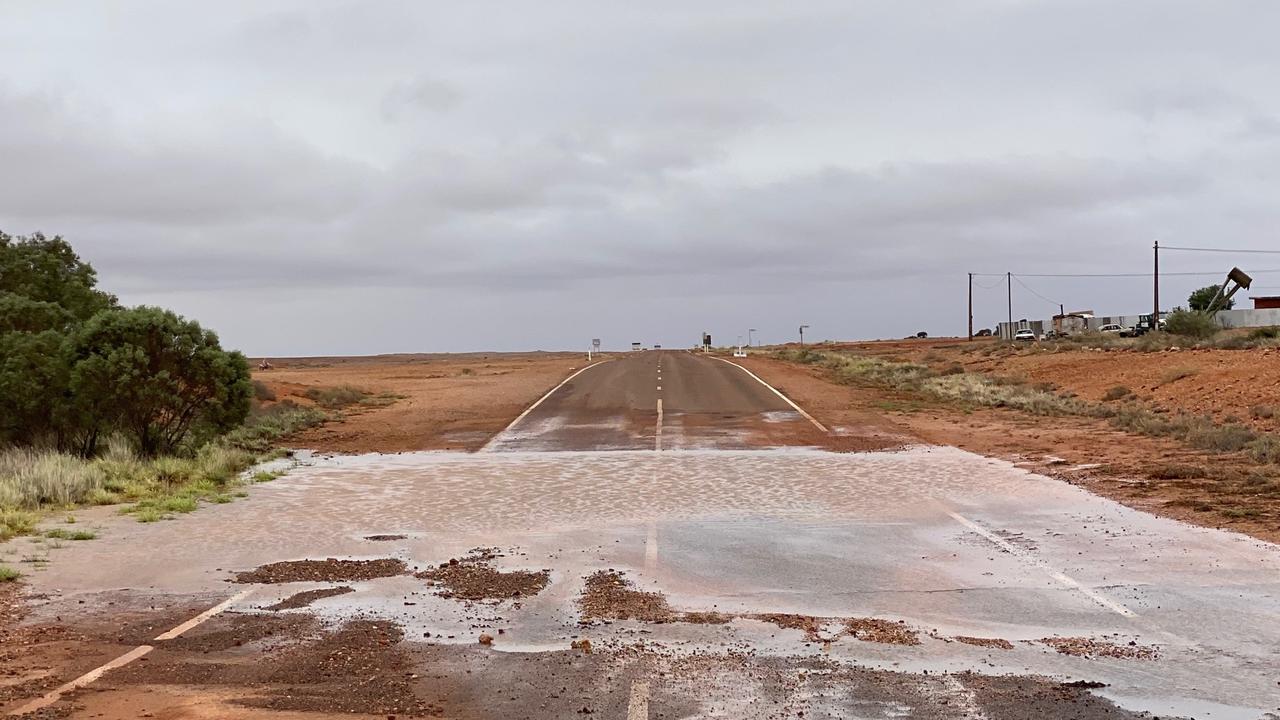 Localised flooding on Kempe Road Coober Pedy. Picture Dean Miller