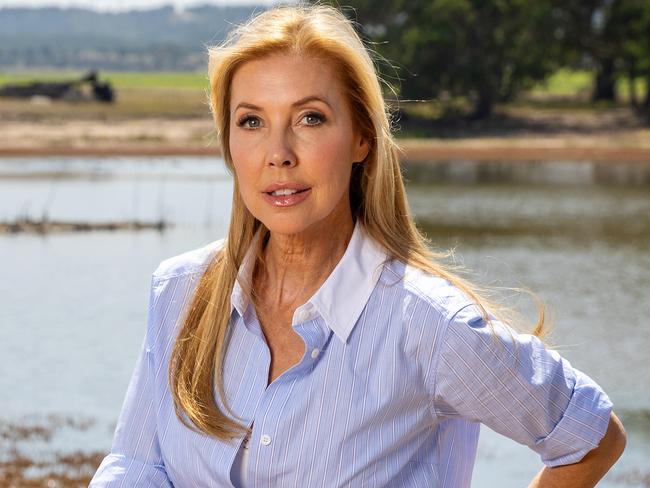 MELBOURNE, FEBRUARY 6, 2025: TV presenter Catriona Rowntree is speaking out to protect her property and the Little River and You Yangs area from lithium solar panels. Picture: Mark Stewart