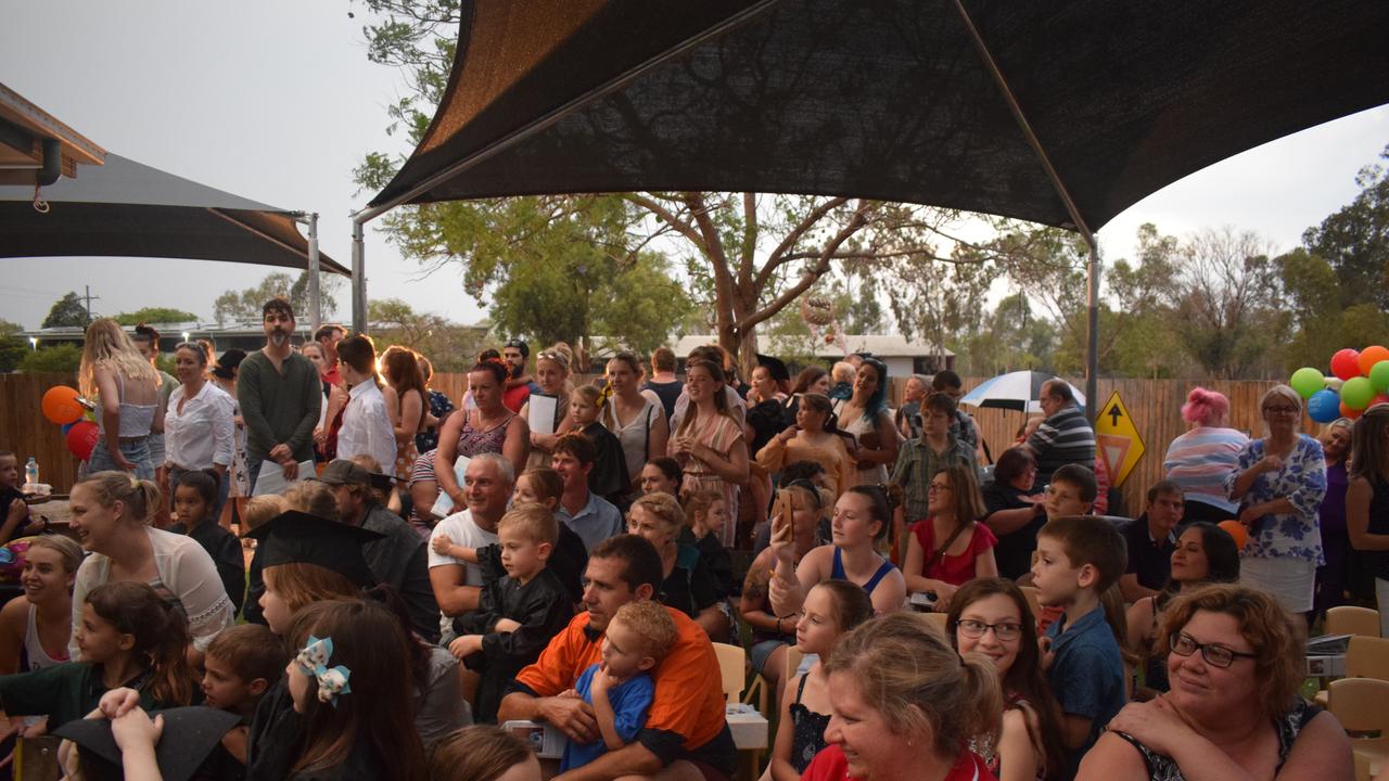 Family and friends gathers to celebrate the students' graduation.