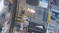 An incorrectly disposed of battery exploded and almost hit a worker. Picture: Brisbane City Council.