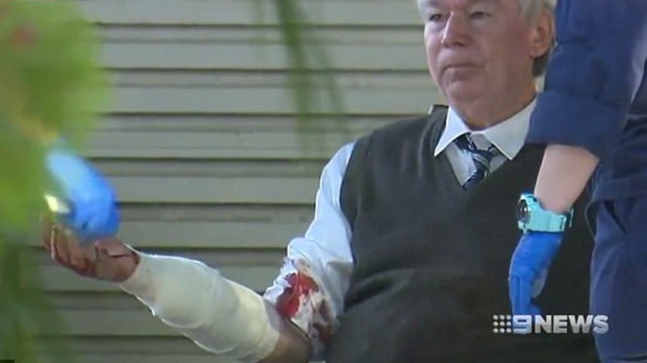 Barry Grant was mauled by a dog on 24 July, 2017. Picture: Nine News