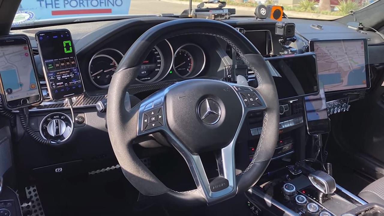 Three men set an illegal Cannonball Run record using this Mercedes in 2019. Source: Vinwiki YouTube.