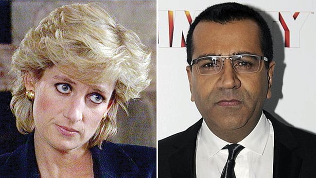 Diana, left, appearing on the controversial interview, and Martin Bashir, right. Pictures: Supplied