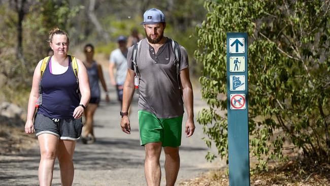 Adrian Stadali and Sarah Butcher pictured on the Magnetic Island walking trails. PICTURE: Matt Taylor.