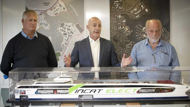 Incat Managing Director Craig Clifford, Strategic Advisor Peter Gutwein and Chairman Bob Clifford. Picture: Chris Kidd