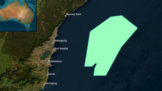 The final area for the Illawarra offshore wind farm zone is 1,022 km2 – reducing the zone by a third from the originally proposed zone. Picture: Supplied