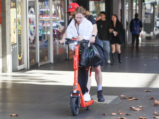 The technology will alert riders if they are on a footpath in under one second. Picture: Brendan Beckett