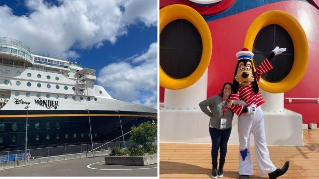 A Disney Cruise is just as magical as you'd expect with characters like Goofy at every turn. Images: Leah Goulis / Kidspot