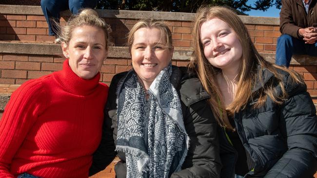 Tash Ryan (left), Katie Dwan and Tahlia Dwan. Toowoomba Grammar School and Downlands College rugby. The annual O'Callaghan Cup was held at Toowoomba Grammar. Saturday August 19, 2023