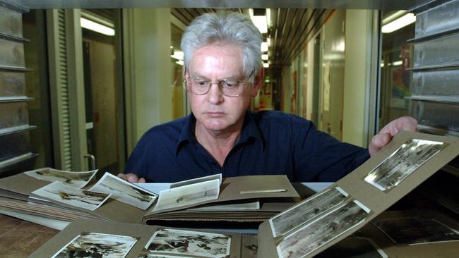 Anthropologist Professor Peter Sutton and materials collected by photographer Ursula Hope McConnel in 2006.