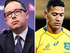 Alan Joyce and Israel Folau.