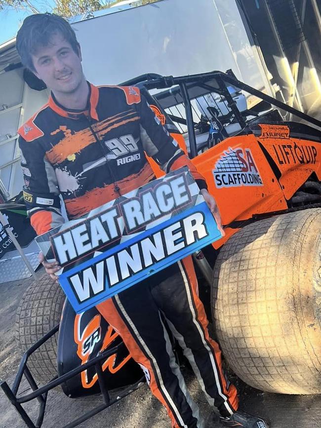 South Australian wingless sprint car driver Mitchell Rigney sustained serious head injuries while racing in Darwin and was placed into an induced coma. Picture: Facebook.