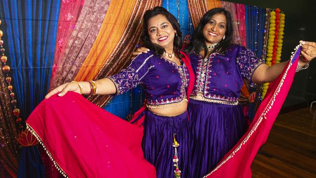 Monika Shinde (left) and Geetanjali Malhotra as the Indian Communities of Toowoomba host Indian Independence Day celebrations at Centenary Heights SHS, Saturday, August 17, 2024. Picture: Kevin Farmer