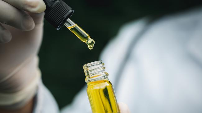 A bottle of cannabis oil.