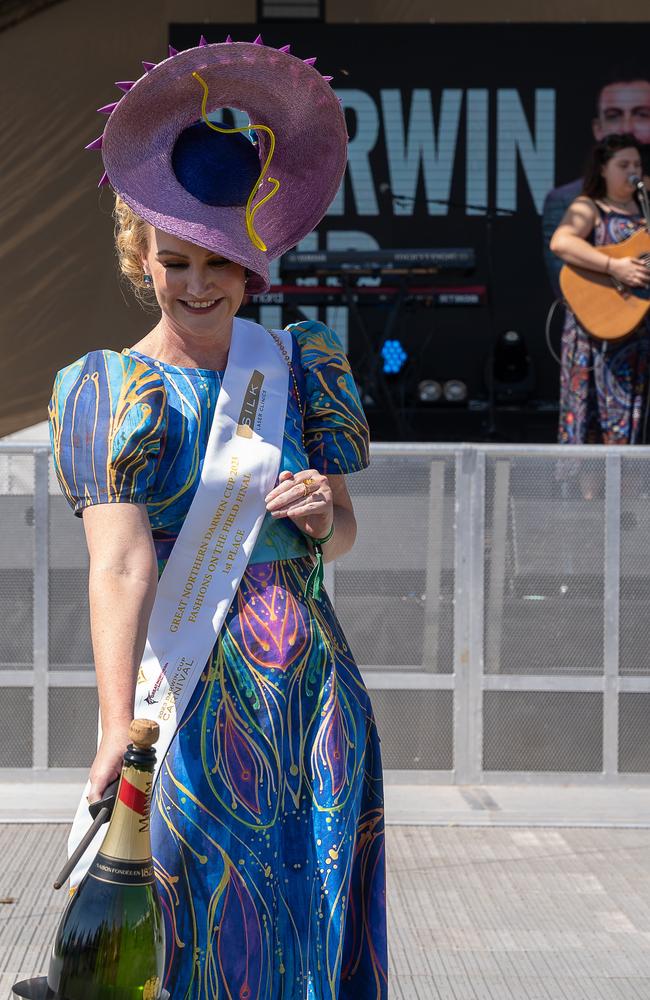 Bianca Heron Winner of the Fashions on the field at the 2023 Darwin Cup. Picture: Pema Tamang Pakhrin