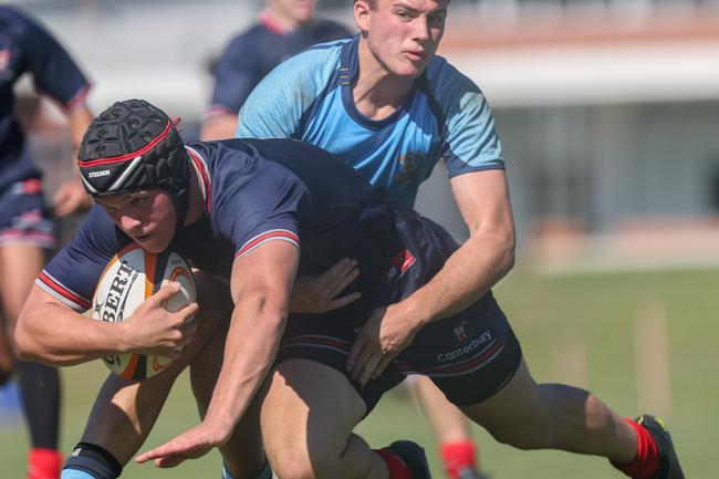 TAS First XV rugby action between St Columban's and Canterbury on Saturday, May 24, 2025. Picture Stephen Archer.