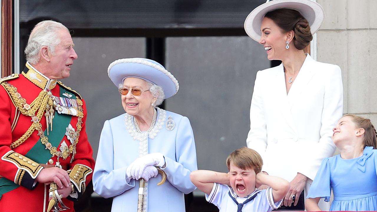 Prince Louis provided plenty of attention for the waiting crowds. Picture: Chris Jackson/Getty Images