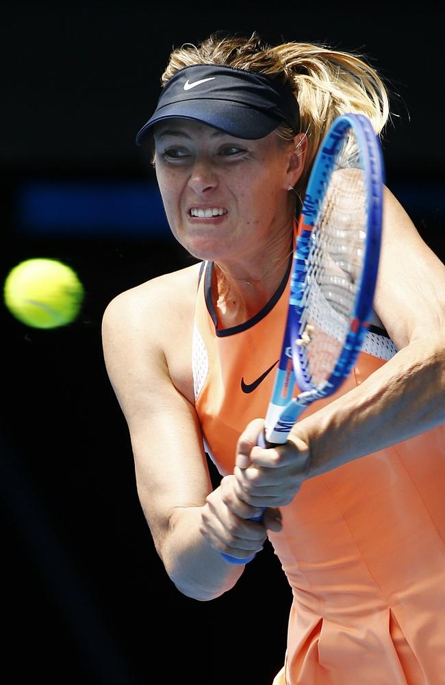 Maria Sharapova in action during the Australian Open. Picture: Colleen Petch