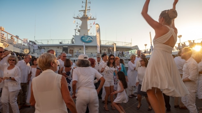 The dancefloor becomes a sea of white. Picture: Tim Faircloth