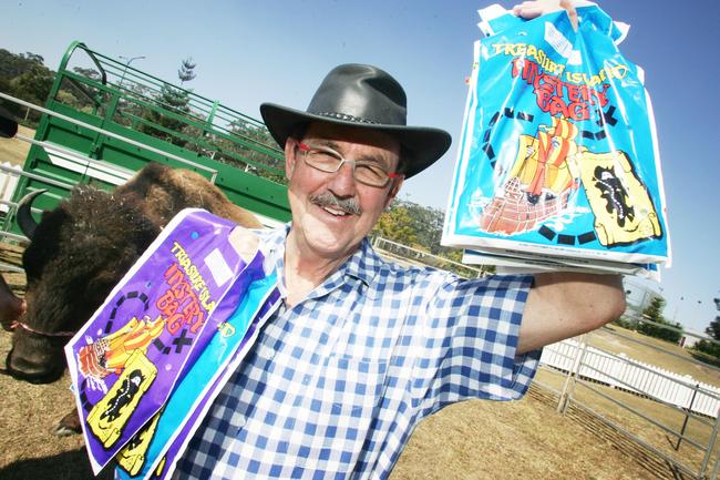 Gold Coast Show president Gary Baildon showing off the latest showbags.