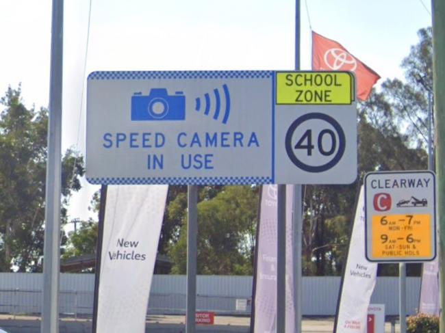 This school zone caught out the driver in Guildford, west of Sydney. Picture: Google Maps