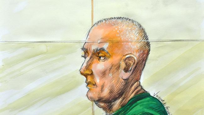 Court Sketch of Chris Dawson at the Supreme Court.