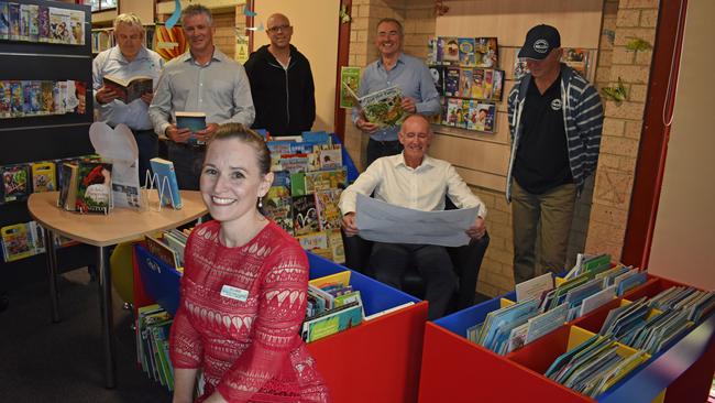 Evans Head library to get a $900,000 upgrade and at the announcement were Casino librarian Ngarie Macquuen (in front) and behind, Richmond Valley deputy mayor Steve Morrisey, head of regional libraries Gary Ellem, Councillor Daniel Simpson, Member for Clarence Chris Gulaptis, mayor Robert Mustow and Councillor Robert Hayes.