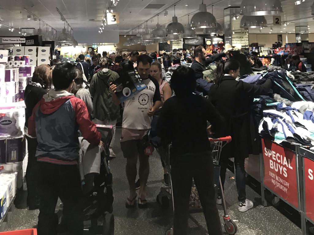 Crowds of shoppers at Chatswood Aldi in Sydney were more orderly than others.