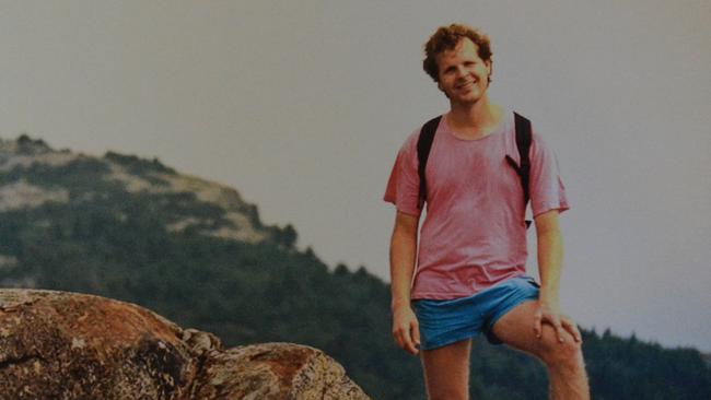 Scott Johnson climbing Mount Monadnock in New Hampshire just before his death in 1988.