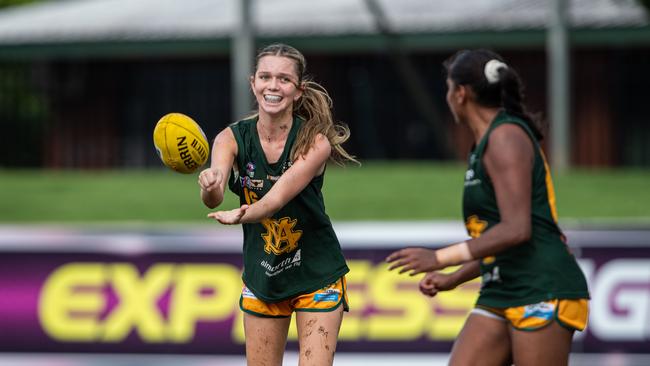 Ciaralii Parnell in the 2023-24 NTFL Women's Grand Final between PINT and St Mary's. Picture: Pema Tamang Pakhrin