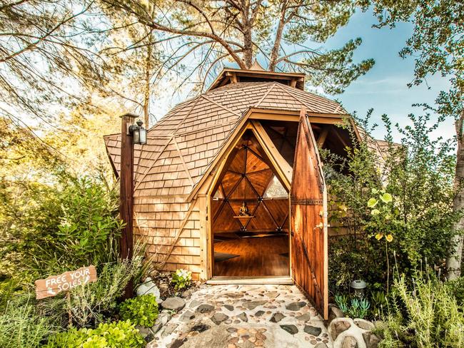 A meditation and yoga geodesic dome at the Ashram. Picture: WSJ