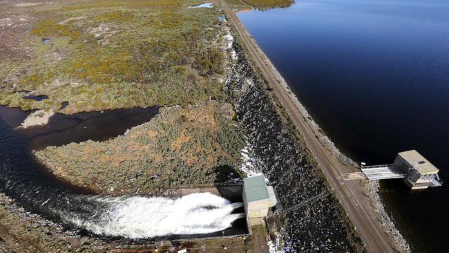 Water flows from Lake Augusta in the Central Plateau. Pictures: CHRIS KIDD