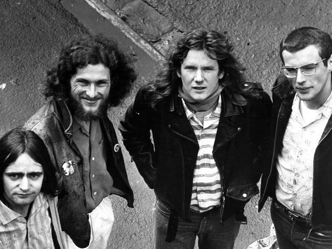 Daddy Cool’s Wayne Duncan, Ross Wilson, Gary Young and Ross Hannaford in 1971.