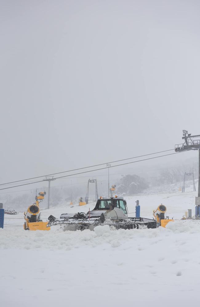 Perisher Ski Resort received about 8cm of snow before the holiday weekend. Picture: Perisher