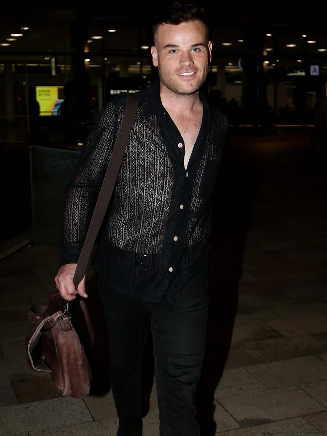 Taylor Auerbach pictured on arrival at Sydney from New Zealand on Tuesday night. Picture: Matrix