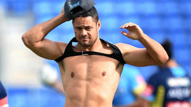 NEW LOOK: Titans coach Neil Henry wants Jarryd Hayne to lose the weight he put on while playing NFL. Picture: DAVE HUNT