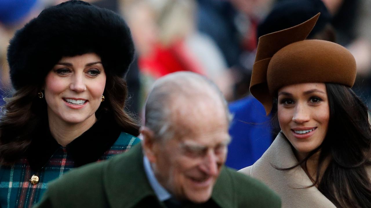 Kate Middleton and Meghan Markle on Christmas Day in 2017. Picture: AFP Photo/Adrian Dennis