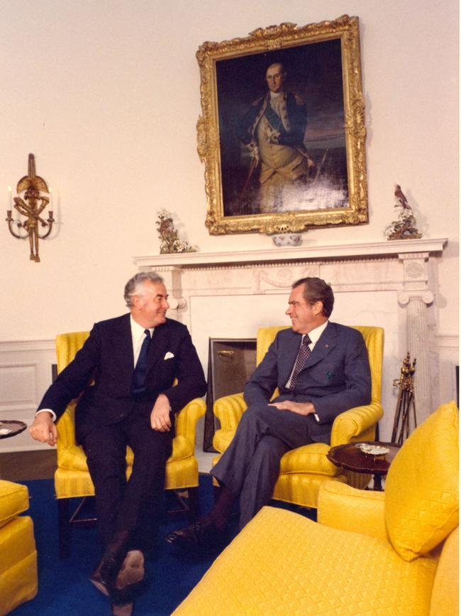 Prime Minister Edward Gough Whitlam of Australia meeting in the Oval Office with President Nixon - July 30, 1973