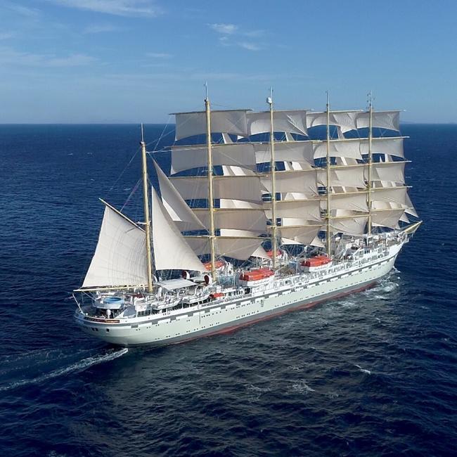 The five-masted Golden Horizon sailing ship