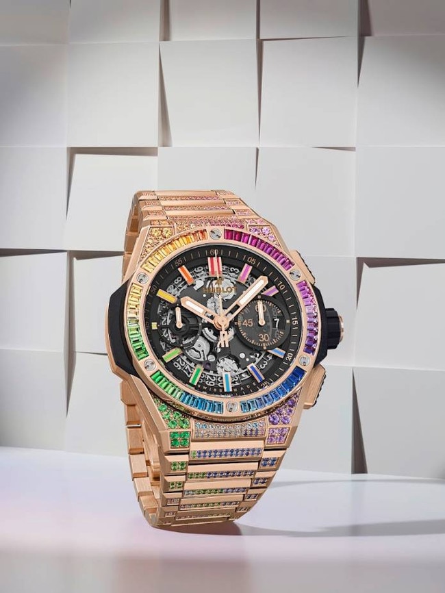 Hublot Big Bang Unico Integrated Rainbow, launched at LVMH Watch Week in Singapore January 10-12.