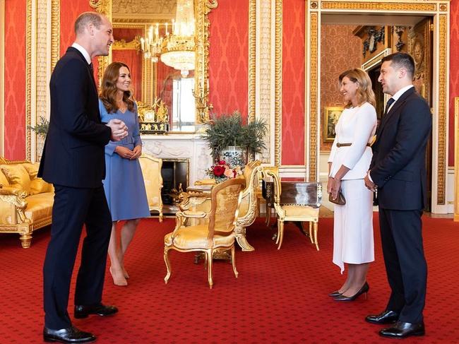 Ukraine’s First Couple meet the Duke and Duchess of Cambridge at Buckingham Palace.