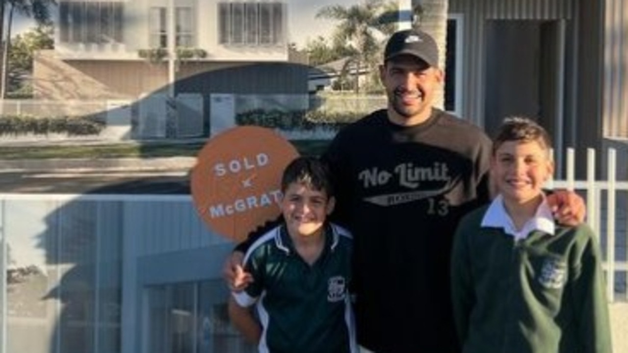 Cody Walker posted the purchase news to his 87,000 Instagram followers with his two children, Kian and Kade. Picture: Supplied