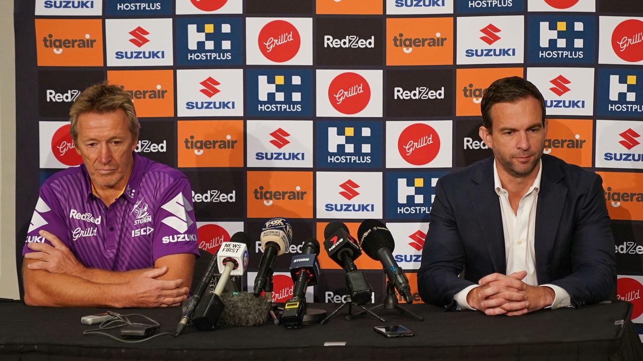 Melbourne Storm CEO Dave Donaghy and Melbourne Storm coach Craig Bellamy