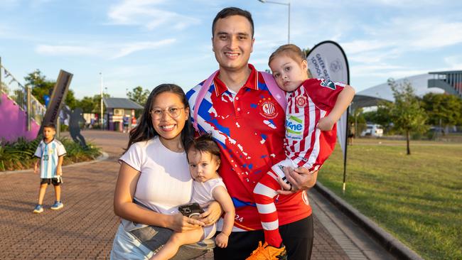 Pulman family at the fifth annual GleNTi Cup between Hellenic AC and Darwin Olympic SC, June 3, 2025. Picture: Pema Tamang Pakhrin
